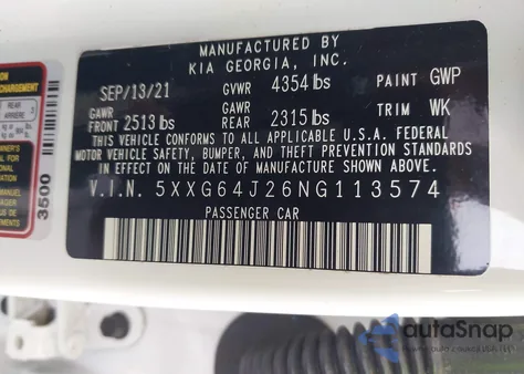 2022 Kia K5 Gt-Line from USA, damaged, VIN 5XXG64J26NG113574